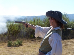 Ransom, out of girly-girl clothes and on the firing line. Ojai 2009