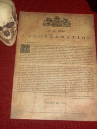 Replica King George the 1st Proclamation of the Act of Grace (size reference)