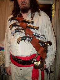 Blackbeard inspired Sword and 6 Gun Baldric
