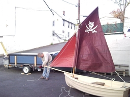 Prepin' of PIP - Rigging a bowsprit and jib to "Tyger"