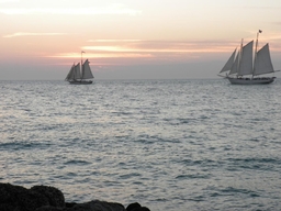 A Key West Sunset and a pair of Schooners.