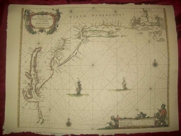 Replica 1666 Dutch Seachart of the Atlantic coast of America from Cape Cod to Cape Hatteras