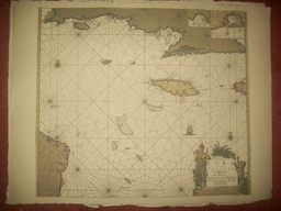 Replica 1712 Dutch Seachart of the Antilles, Greater, Cuba, and Jamaica
