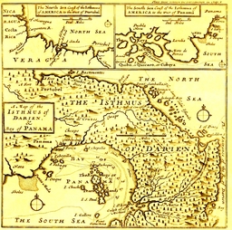 Map Of isthmus Of darien wafer 1699