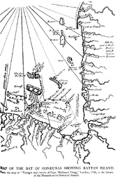 Map OF honduras Bay By Captain Nathaniel Uring - 1726