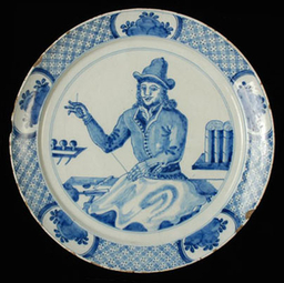 Dutch Plate with Sail Maker c1700