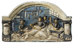 Dutch Relief Carving of Sail Makers 1715
