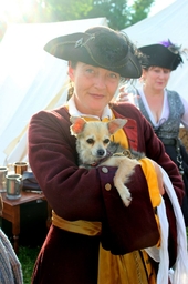 Merchant Mary Diamond with pet
