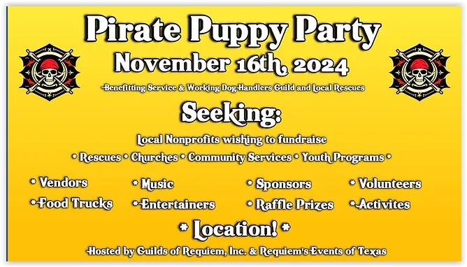 Black Pirate Market and Pirate Puppy Party